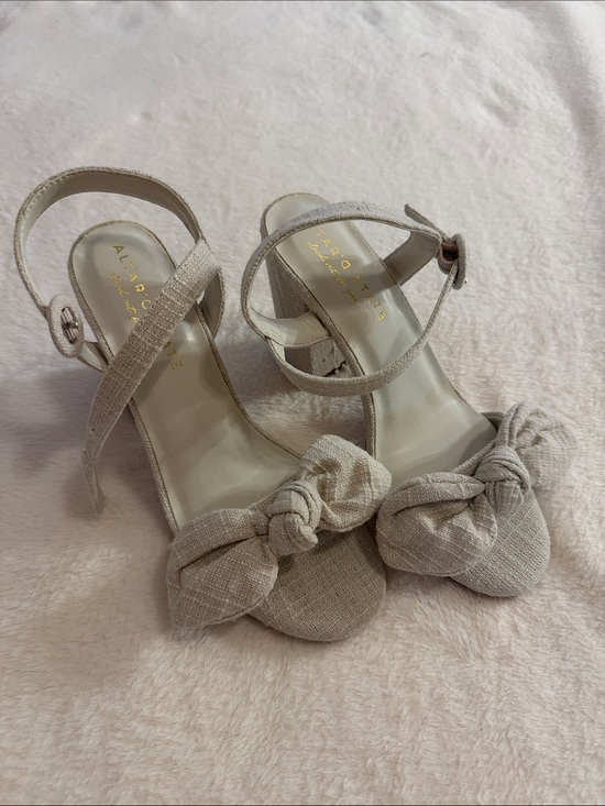Altar'd State Shoes - Altar'd State Beige Knot Front Ankle-Strap Heels